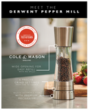 Salt and Pepper Mill | Acrylic and Stainless Steel | Derwent | Cole & Mason