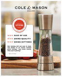 Salt and Pepper Mill | Acrylic and Stainless Steel | Derwent | Cole & Mason