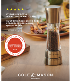 Salt and Pepper Mill | Acrylic and Stainless Steel | Derwent | Cole & Mason