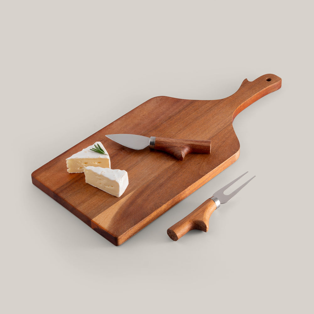 Acacia Cheese Board & Knife Set