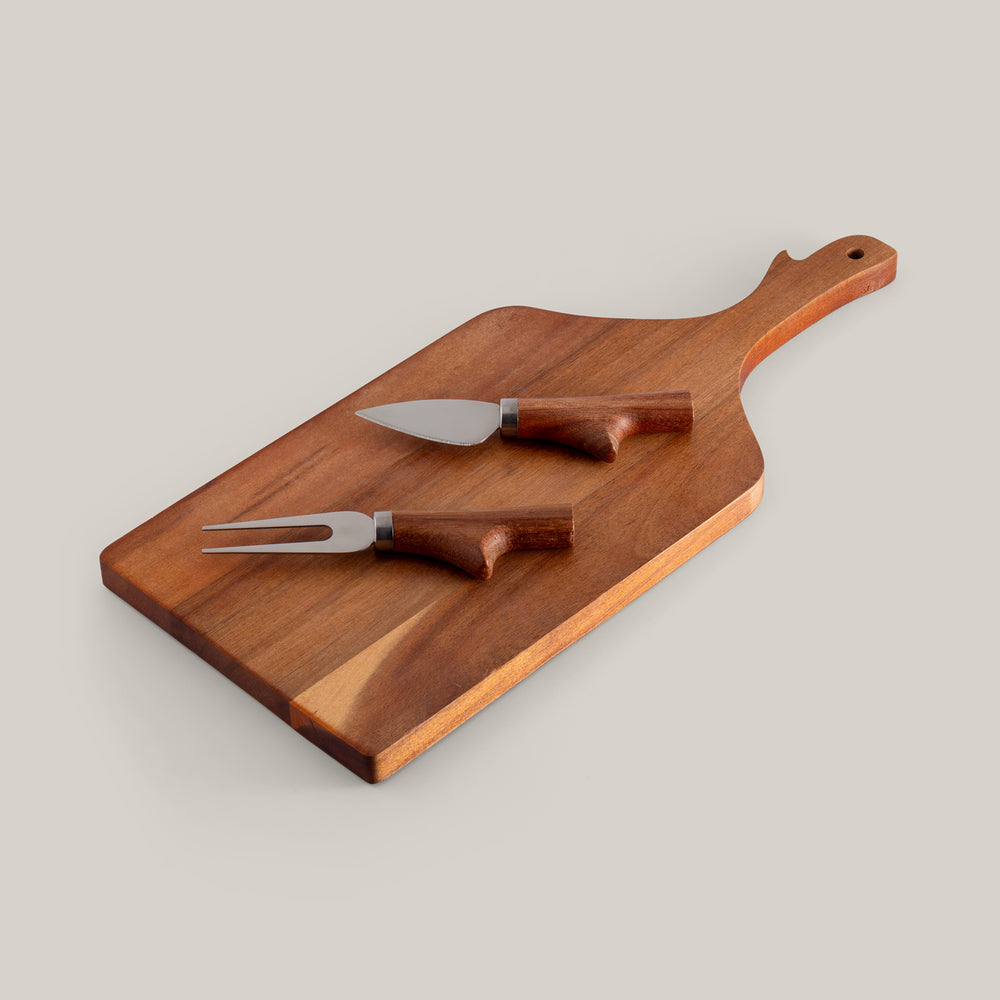 Acacia Cheese Board & Knife Set