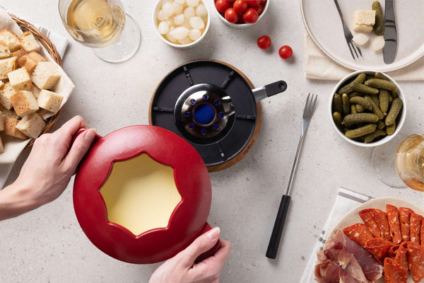 Alpine Cast Iron Fondue Set, Red