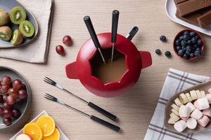 Alpine Cast Iron Fondue Set, Red