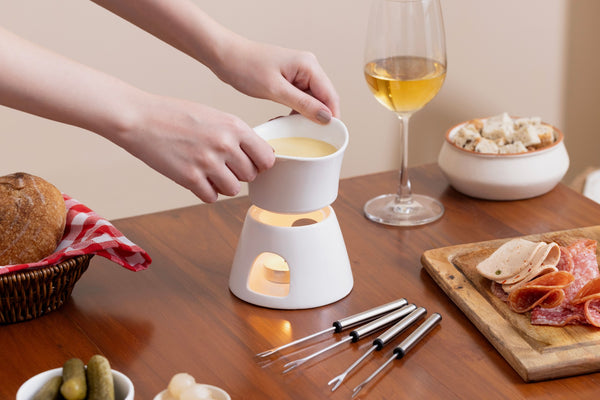 Glow Ceramic Chocolate & Cheese Fondue Set
