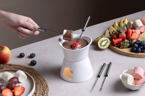 Glow Ceramic Chocolate & Cheese Fondue Set