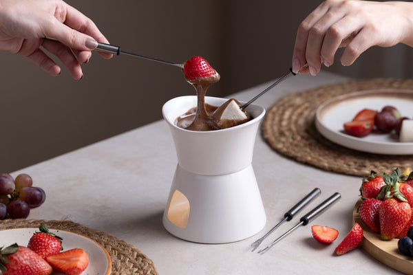 Glow Ceramic Chocolate & Cheese Fondue Set