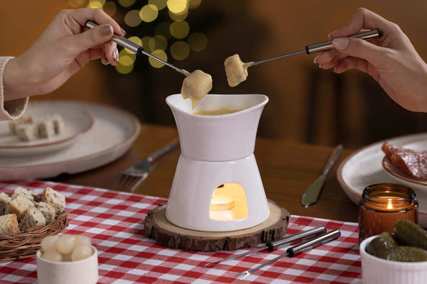 Glow Ceramic Chocolate & Cheese Fondue Set