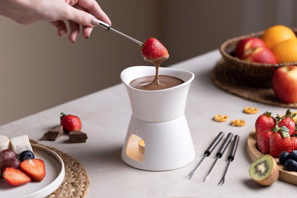 Glow Ceramic Chocolate & Cheese Fondue Set