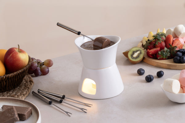 Glow Ceramic Chocolate & Cheese Fondue Set