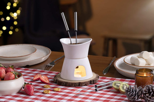 Glow Ceramic Chocolate & Cheese Fondue Set