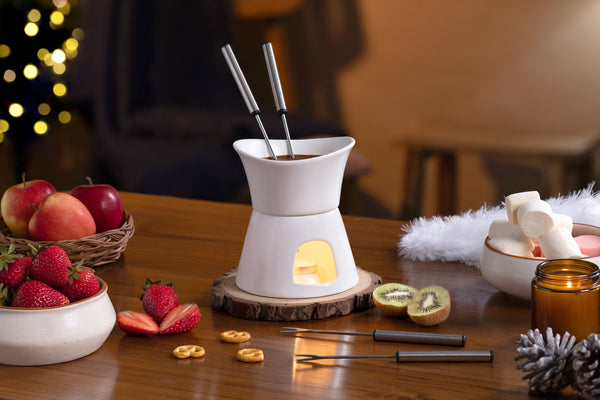 Glow Ceramic Chocolate & Cheese Fondue Set
