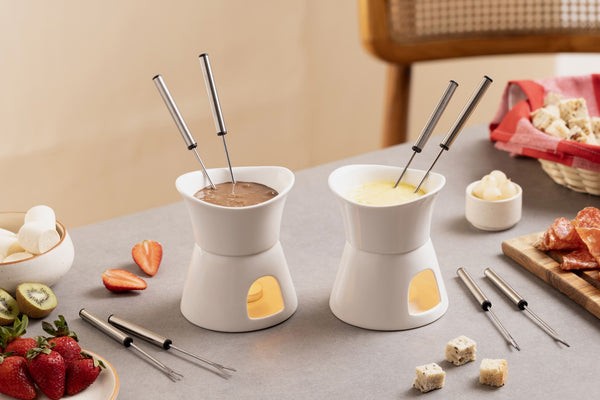 Glow Ceramic Chocolate & Cheese Fondue Set