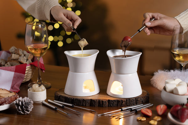 Glow Ceramic Chocolate & Cheese Fondue Set
