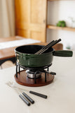 9-Piece Cast Iron Fondue Set | Green | TICINO | Swissmar