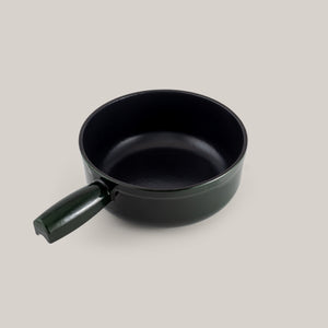 Ticino Green Cast Iron Cheese Fondue Set