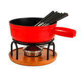 9-Piece Cast Iron Fondue Set | Red | TICINO | Swissmar