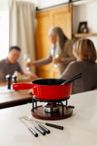 9-Piece Cast Iron Fondue Set | Red | TICINO | Swissmar