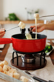 9-Piece Cast Iron Fondue Set | Red | TICINO | Swissmar