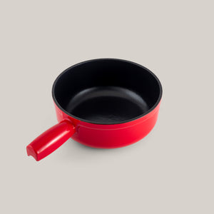 Ticino Red Cast Iron Cheese Fondue Set