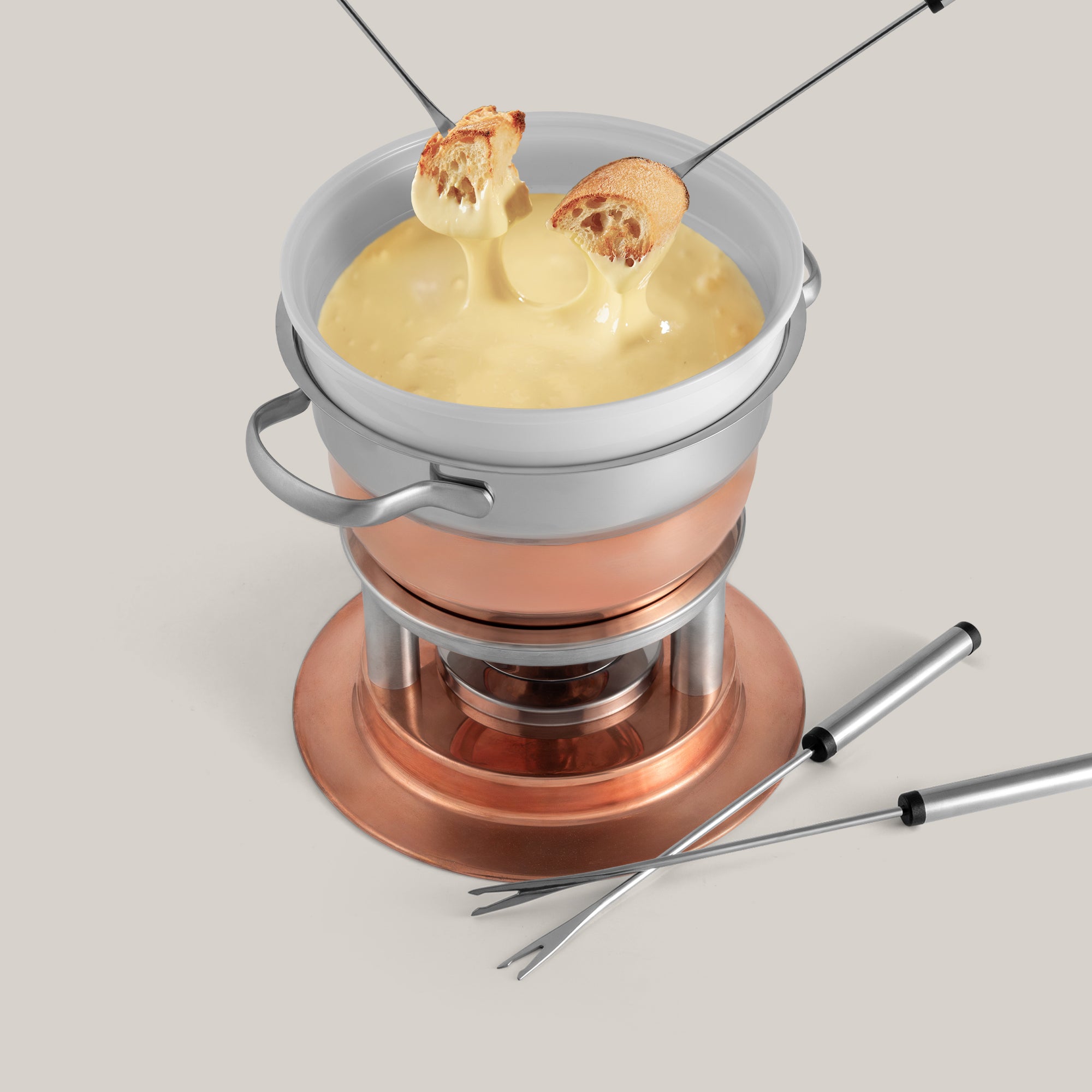 COPPER MATE エクセレントカレーポットセット Lausanne 3-in-1 Copper Plated Fondue Set