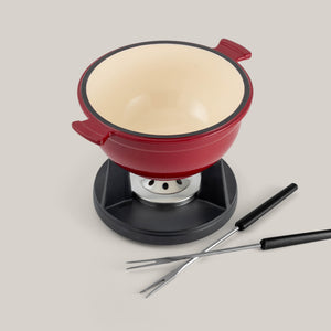 Lucerne Red 3-in-1 Cast Iron Fondue Set