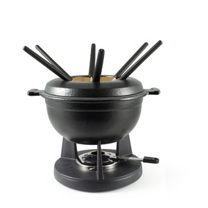 10-Piece Cast Iron Fondue Set | Lucerne | Matte Black | Swissmar