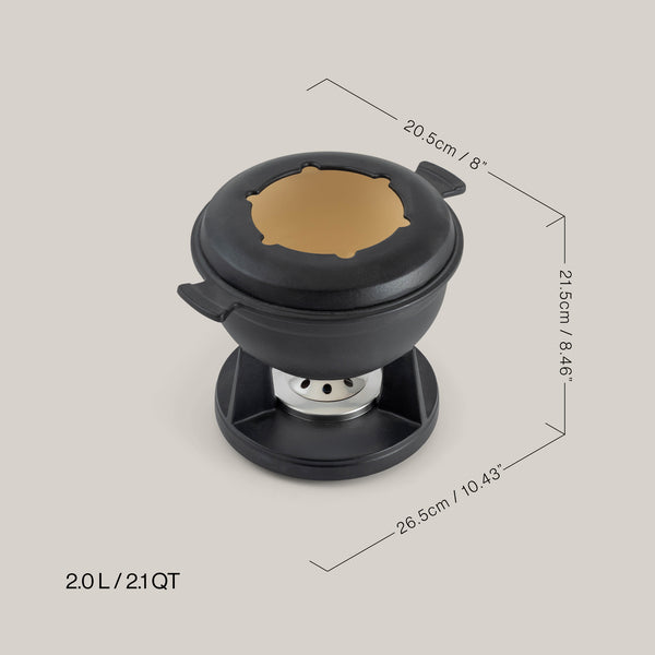 Service à fondue en fonte Lucerne Black 3 en 1