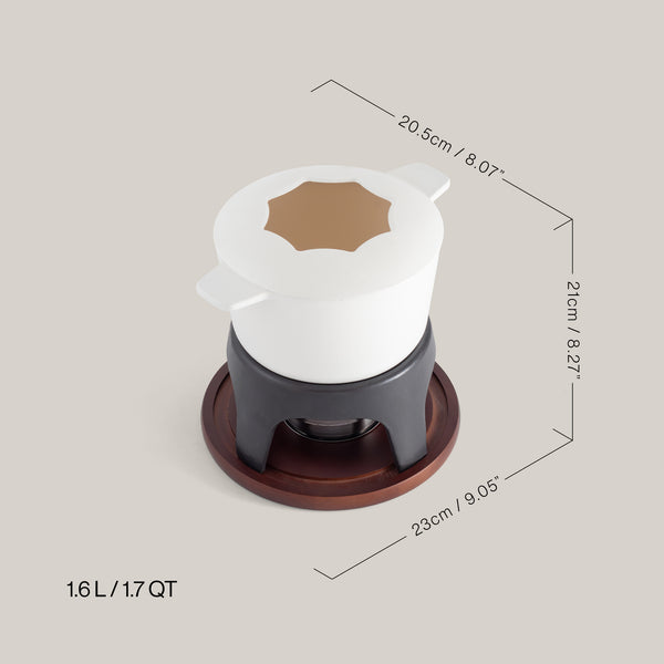 Sierra White 3-in-1 Cast Iron Fondue Set