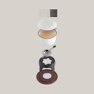 Sierra White 3-in-1 Cast Iron Fondue Set