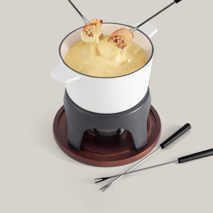 Sierra White 3-in-1 Cast Iron Fondue Set