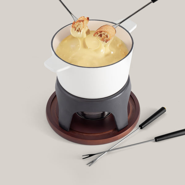 Sierra White 3-in-1 Cast Iron Fondue Set