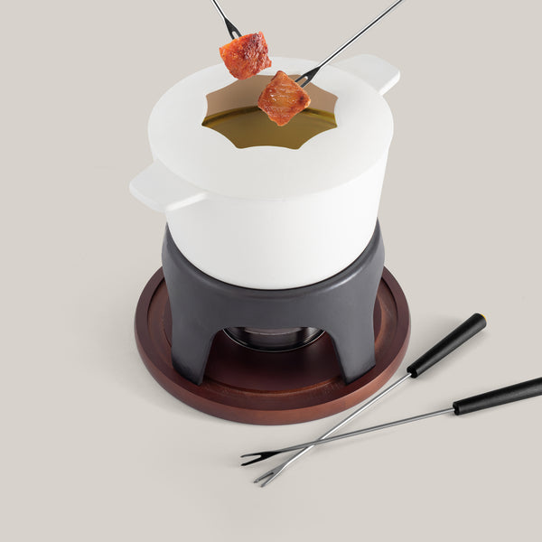 Sierra White 3-in-1 Cast Iron Fondue Set