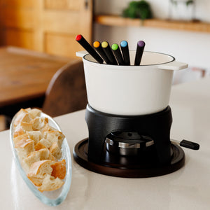 Sierra White 3-in-1 Cast Iron Fondue Set