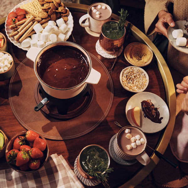 Sierra White 3-in-1 Cast Iron Fondue Set