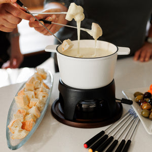 Sierra White 3-in-1 Cast Iron Fondue Set