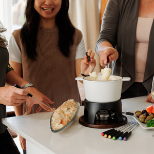 Sierra White 3-in-1 Cast Iron Fondue Set