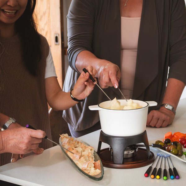 Sierra White 3-in-1 Cast Iron Fondue Set