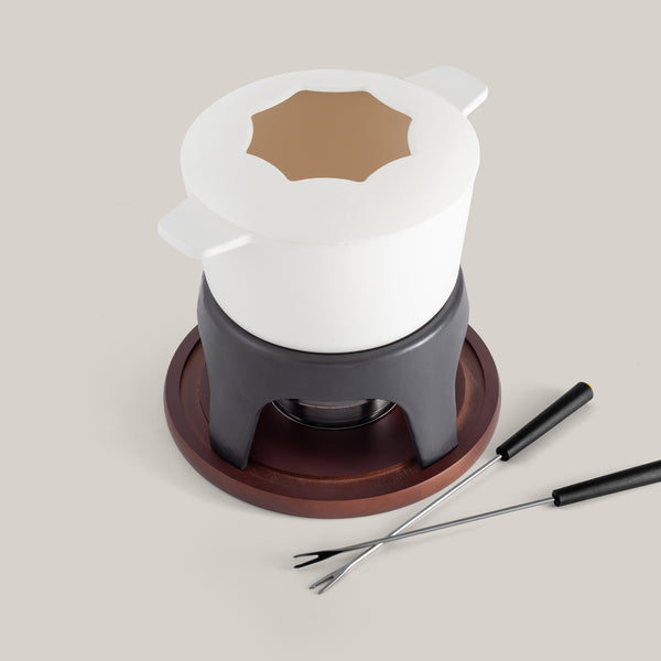 Sierra White 3-in-1 Cast Iron Fondue Set