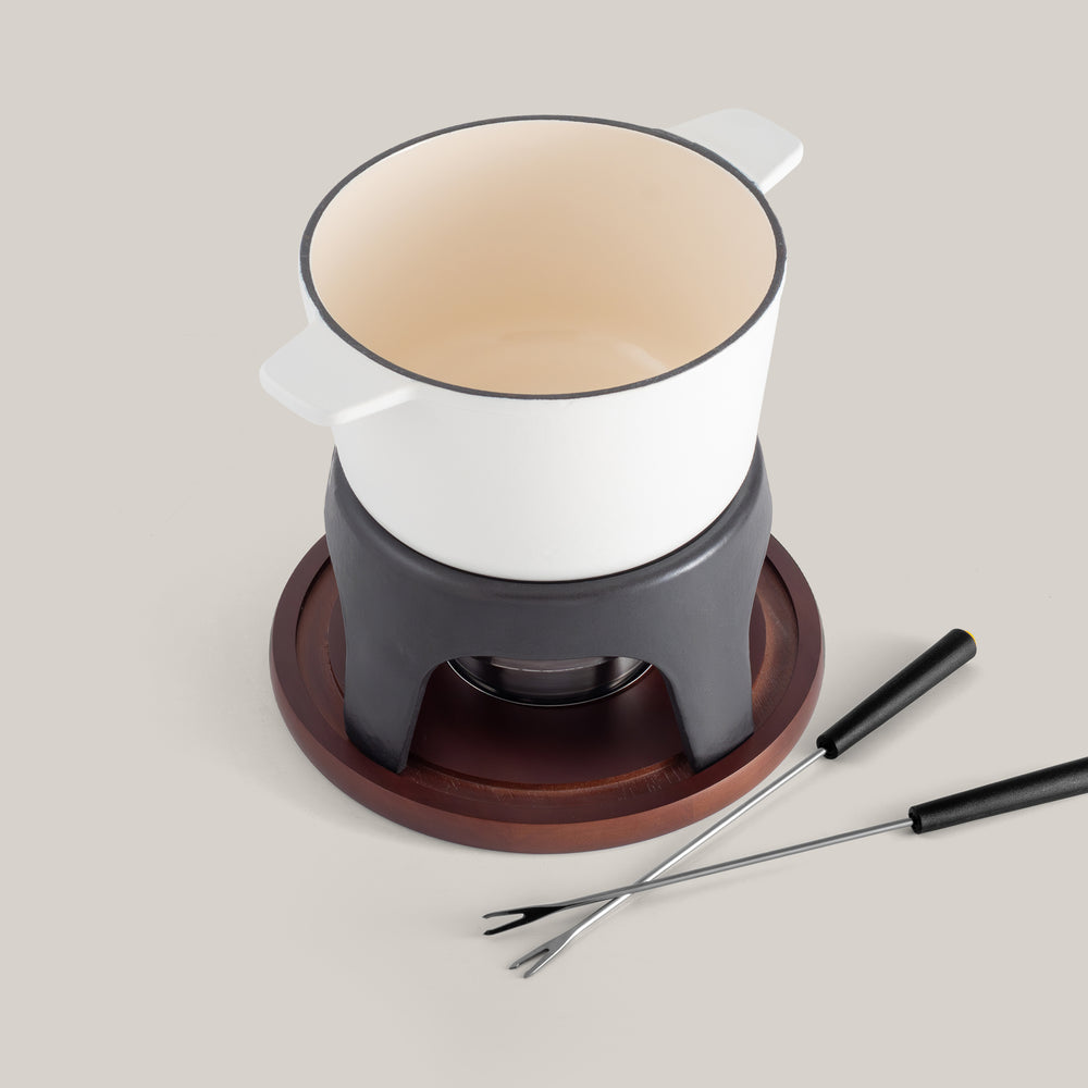 Sierra White 3-in-1 Cast Iron Fondue Set