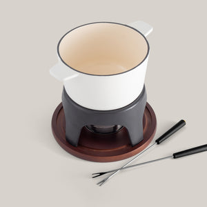 Sierra White 3-in-1 Cast Iron Fondue Set