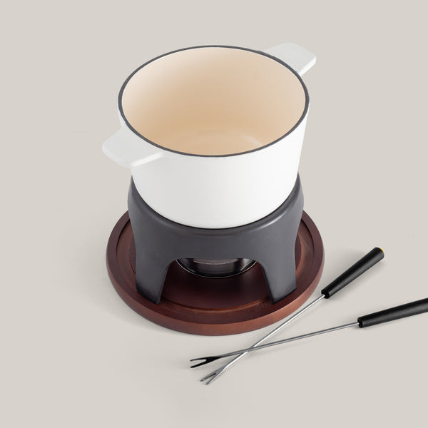 Sierra White 3-in-1 Cast Iron Fondue Set