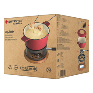 Alpine Cast Iron Fondue Set, Red