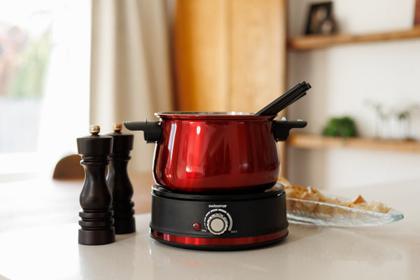 Arolla Red Stainless Steel Electric 3-in-1  Fondue Set