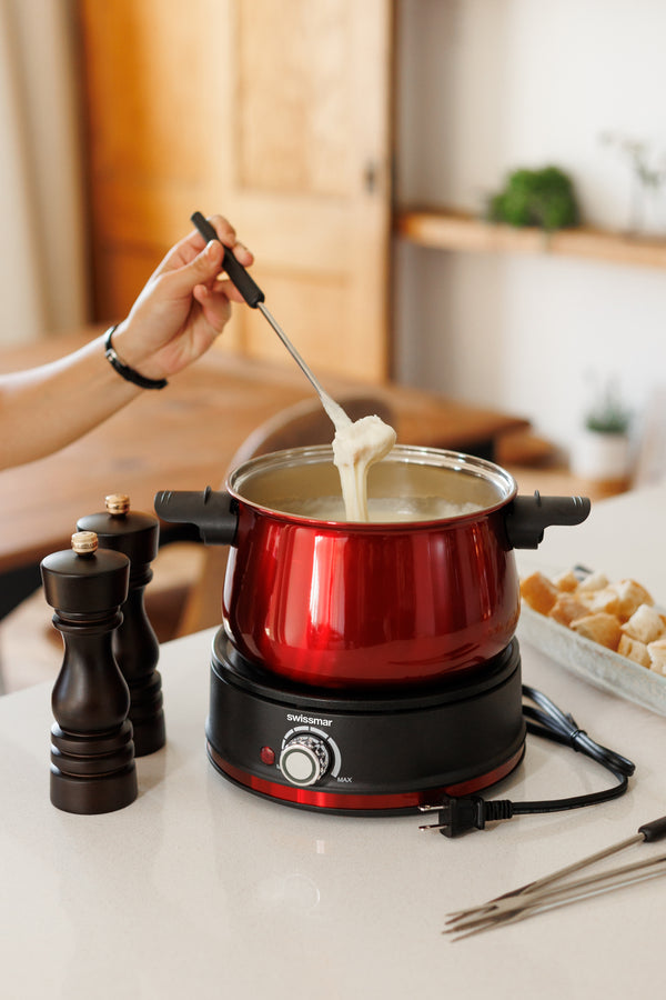 Arolla Red Stainless Steel Electric 3-in-1  Fondue Set