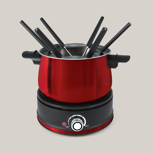Arolla Red Stainless Steel Electric 3-in-1  Fondue Set