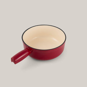 Lugano Cherry Red Cast Iron Cheese Fondue Set