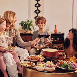 Lugano Cherry Red Cast Iron Cheese Fondue Set