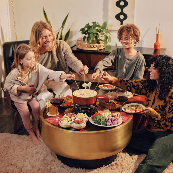 Lugano Cherry Red Cast Iron Cheese Fondue Set