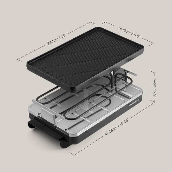 Classic Anthracite Cast Iron Raclette Party Grill