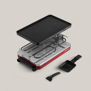 Classic Red Cast Aluminum Raclette Party Grill